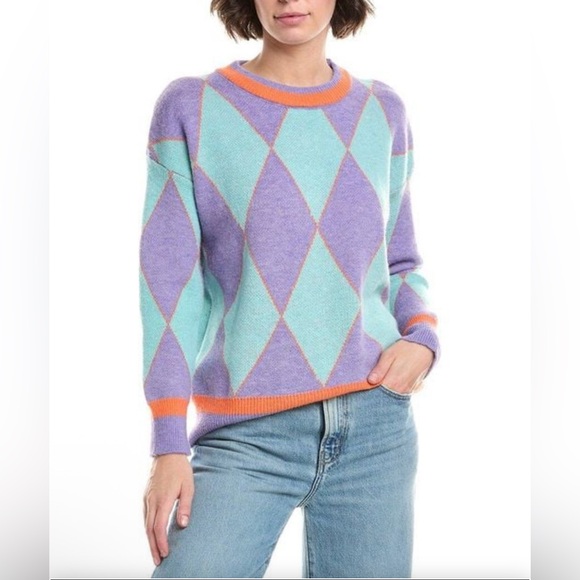 BaeVely Preppy Argyle Sweater - Picture 1 of 6